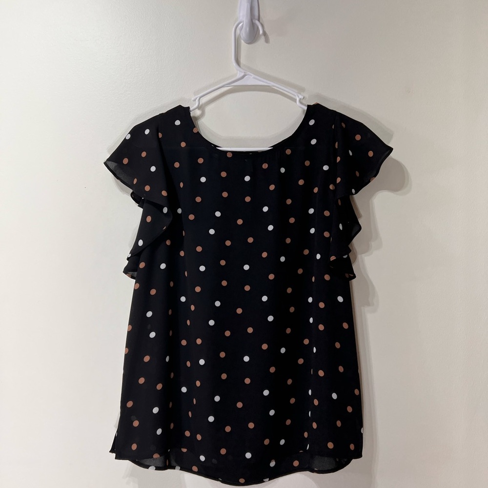 Ann Taylor black polka-dot top
